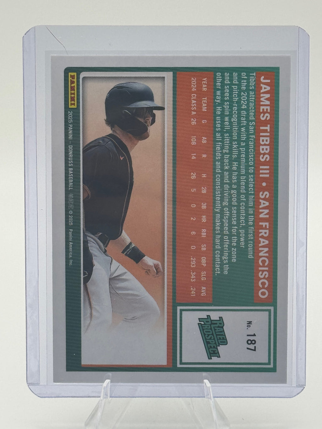 2025 Donruss James Tibbs III #187 San Francisco Giants Near Mint or Better