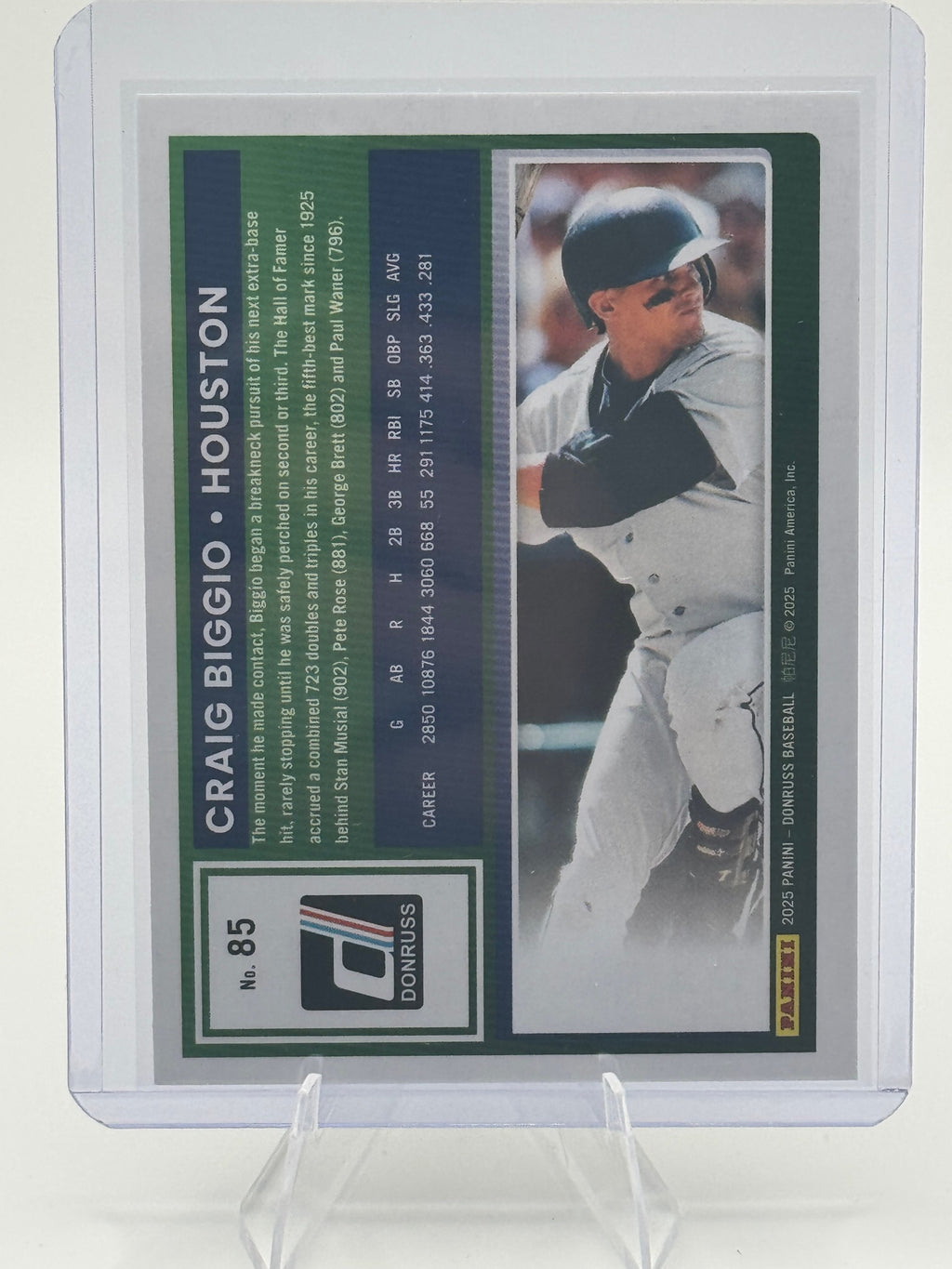2025 Donruss Craig Biggio #85 Red and Blue Houston Astros Near Mint or Better
