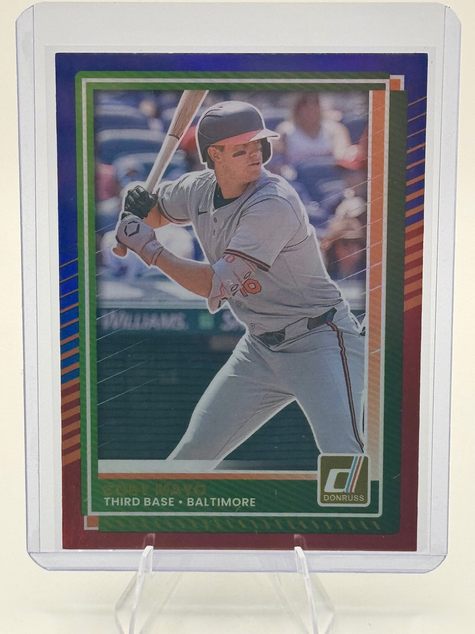 2025 Donruss Coby Mayo #5 Red and Blue Baltimore Orioles Near Mint or Better