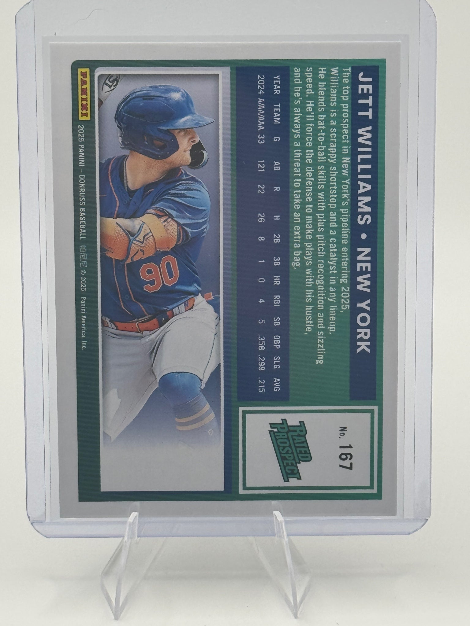 2025 Donruss Jett Williams #167 Red and Blue New York Mets Near Mint or Better