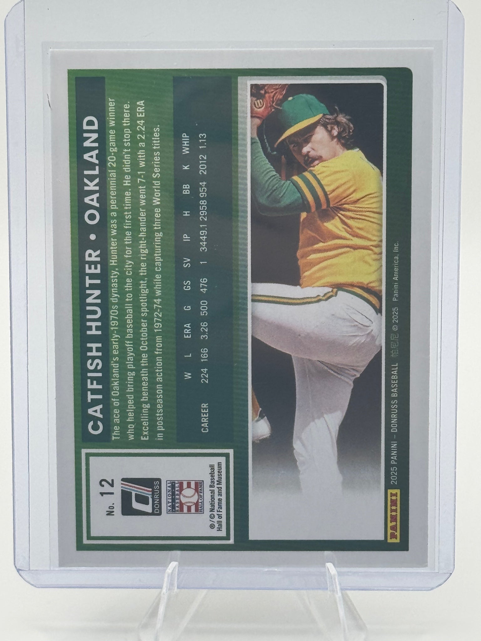 2025 Donruss Catfish Hunter #12 Red and Blue Oakland Athletics Near Mint