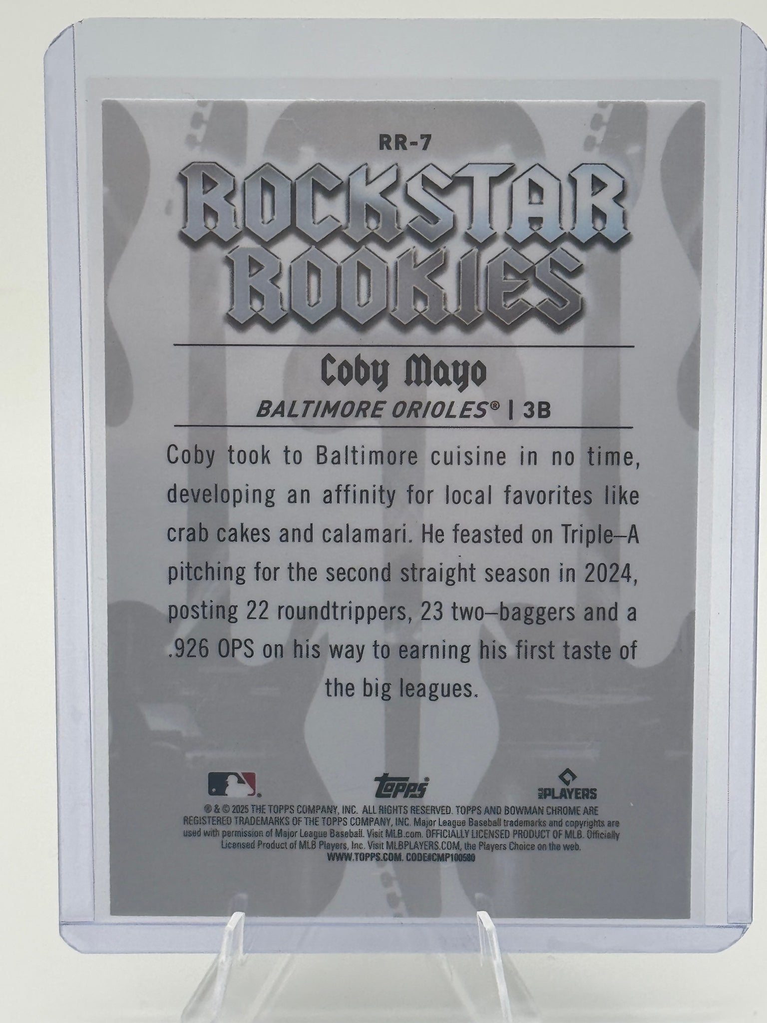 2025 Bowman Coby Mayo #RR-7 Rockstar Rookies Baltimore Orioles Near Mint