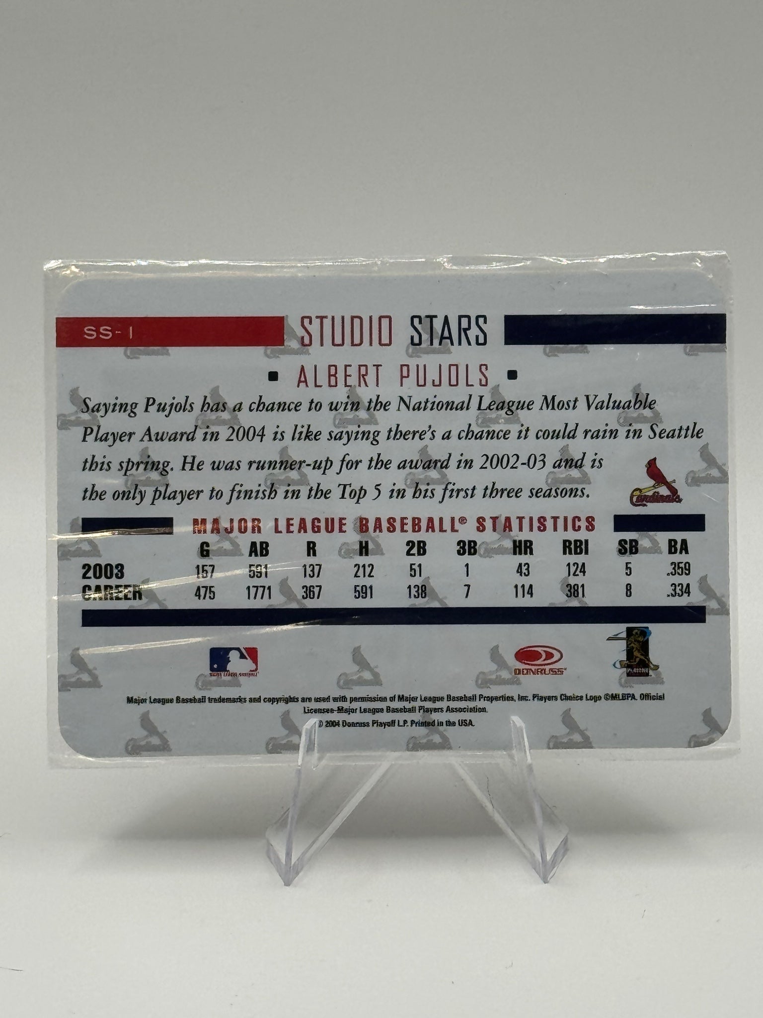 2004 Donruss Studio Jim Edmonds #SS-26 Stars St. Louis Cardinals Near Mint