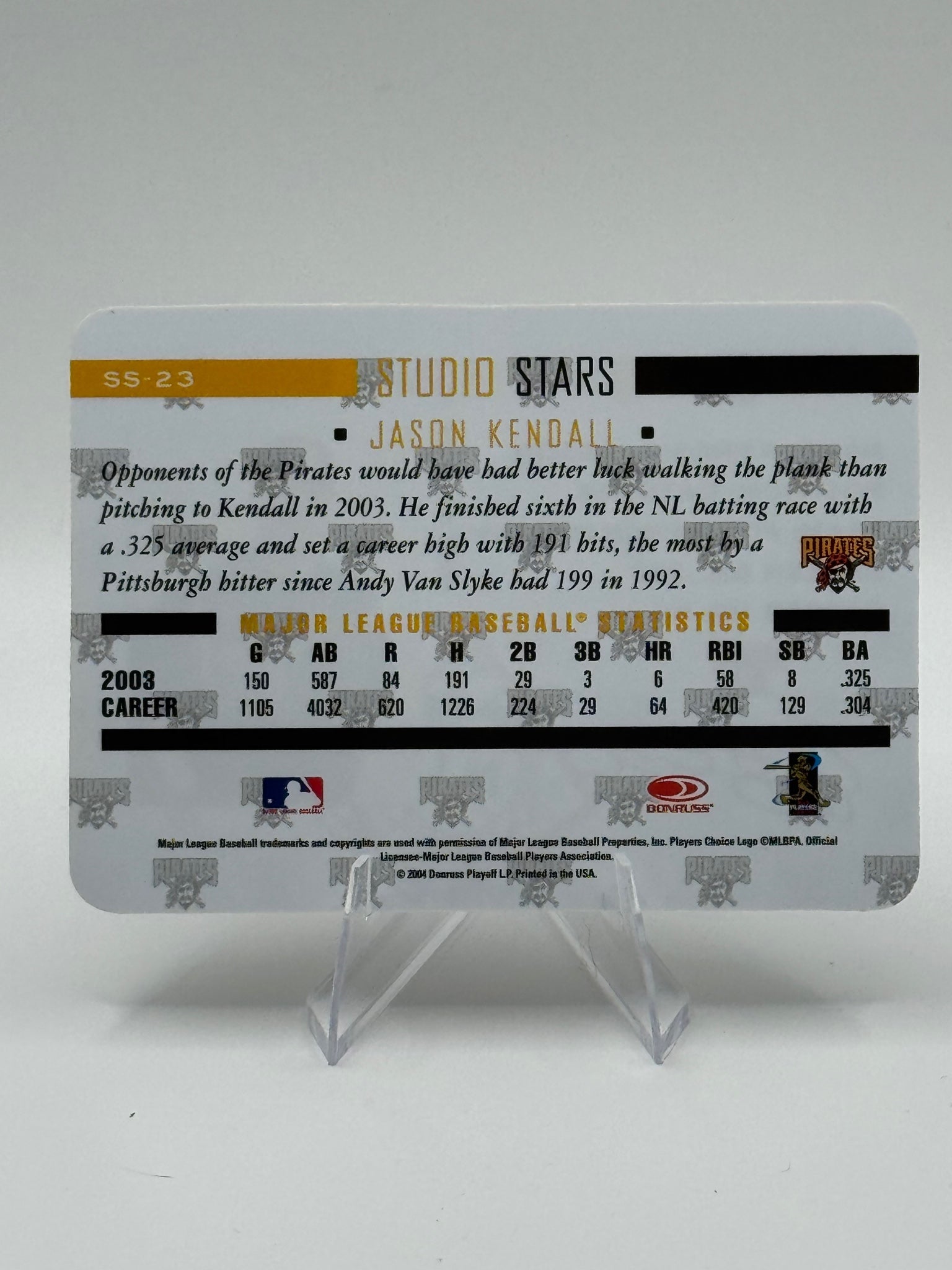 2004 Donruss Studio Jason Kendall #SS-23 Stars Pittsburgh Pirates Near Mint