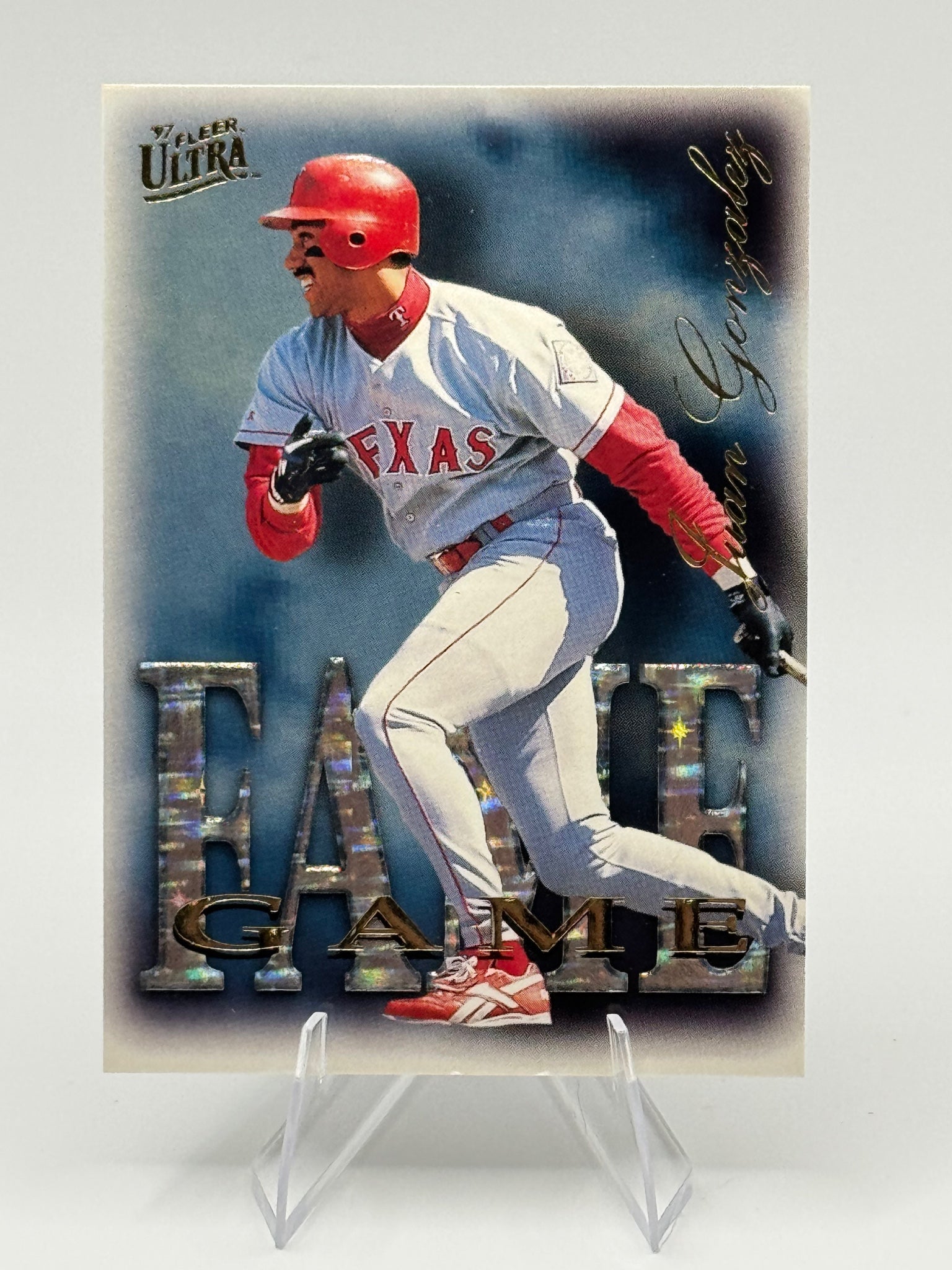 1997 Ultra Juan Gonzalez #9 Fame Game Texas Rangers Near Mint or Better