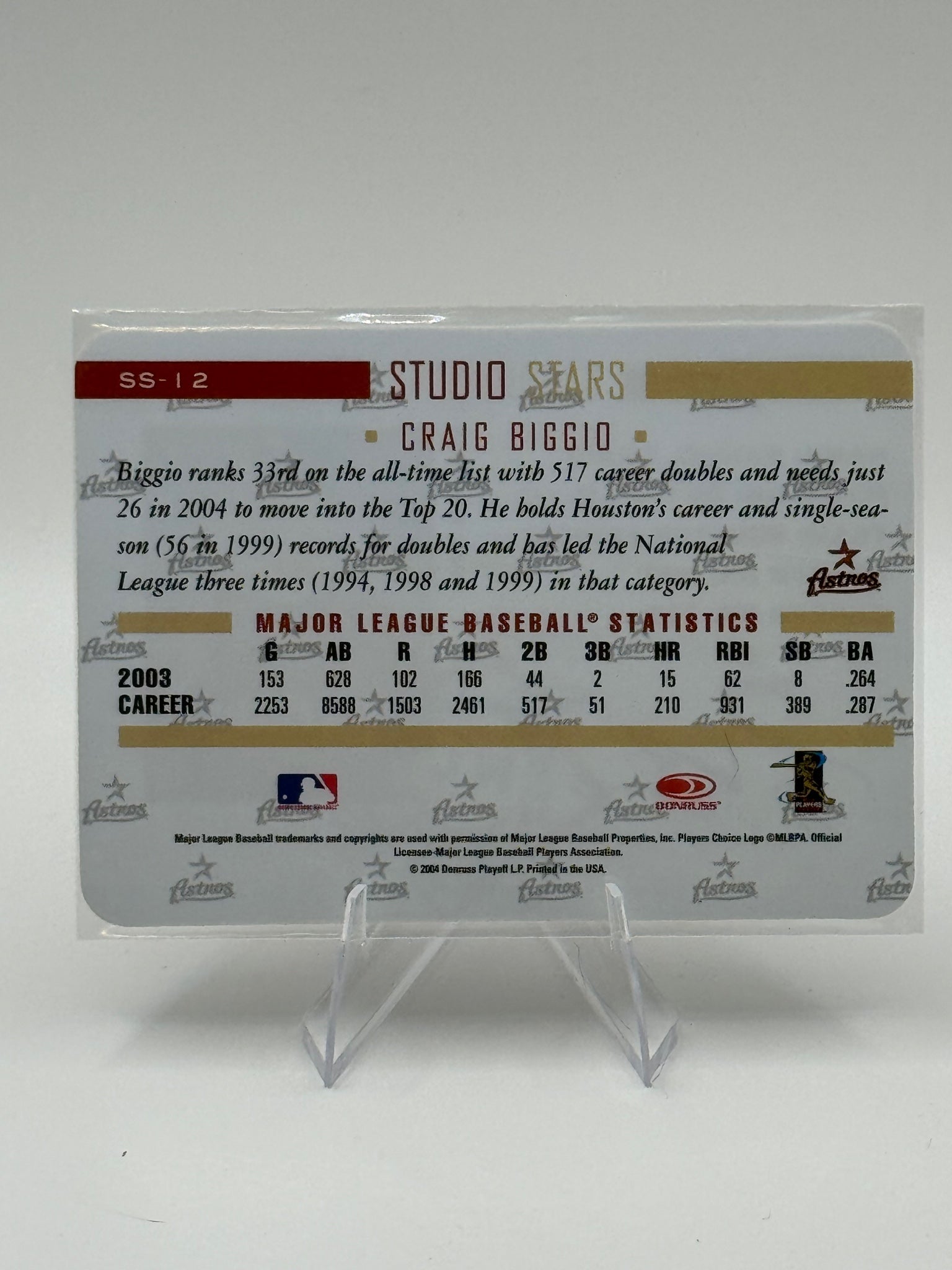 2004 Donruss Studio Jeff Bagwell #SS-25 Stars Houston Astros Near Mint or Better