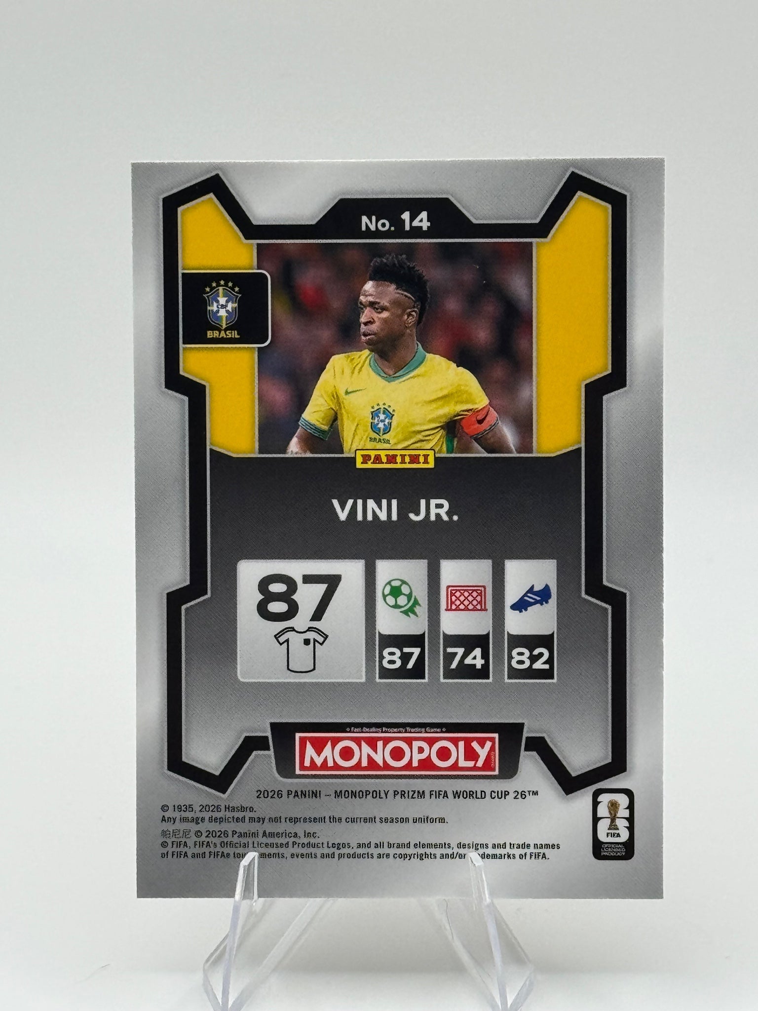 2026 Panini Prizm Monopoly FIFA World Cup Vini Jr. #14 Brazil Near Mint